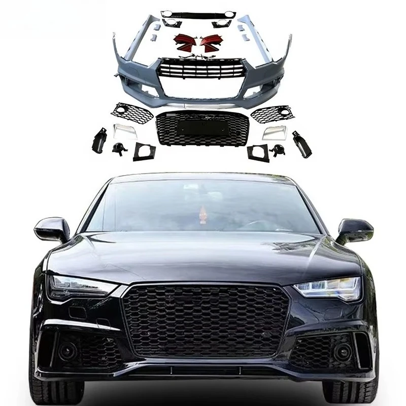 

STLF Genuine Body Kits for 2016-2018 A7 Modified RS7 Front Car Bumpers With Grille Rear Diffuser With Tips Side Skirt Taillight