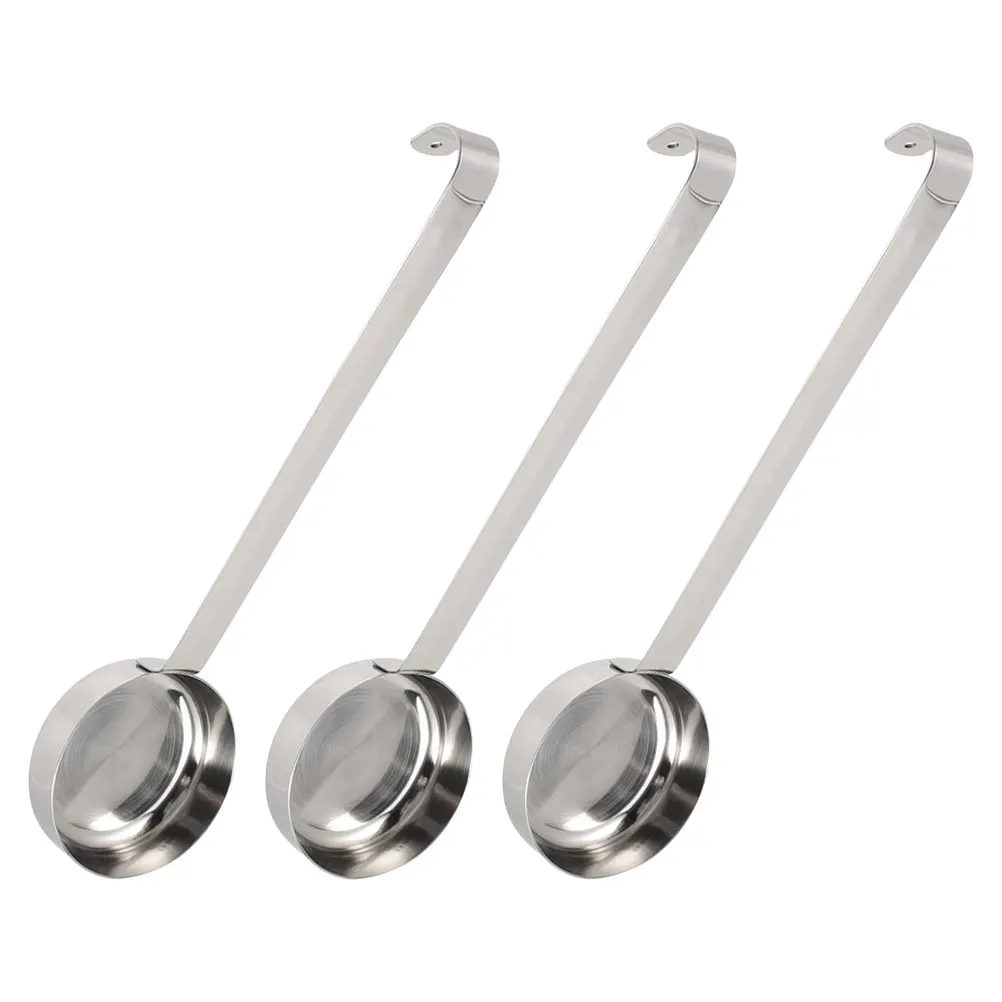 

3pcs Stainless Steel Sauce Spoon Pizza Spread Ladle Ketchup Gravy Ladle Flat Bottom Long Handle Spoon Easy Clean