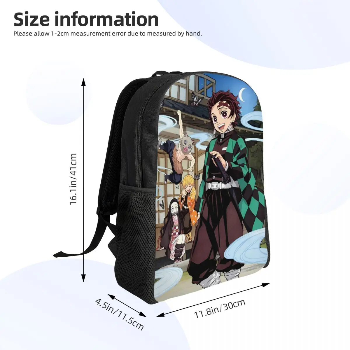 Mochila Demon Slayer Anime Kamado Nezuko Tanjirou para hombres y mujeres, mochila informal de negocios para escuela secundaria, bolso de hombro universitario, regalo