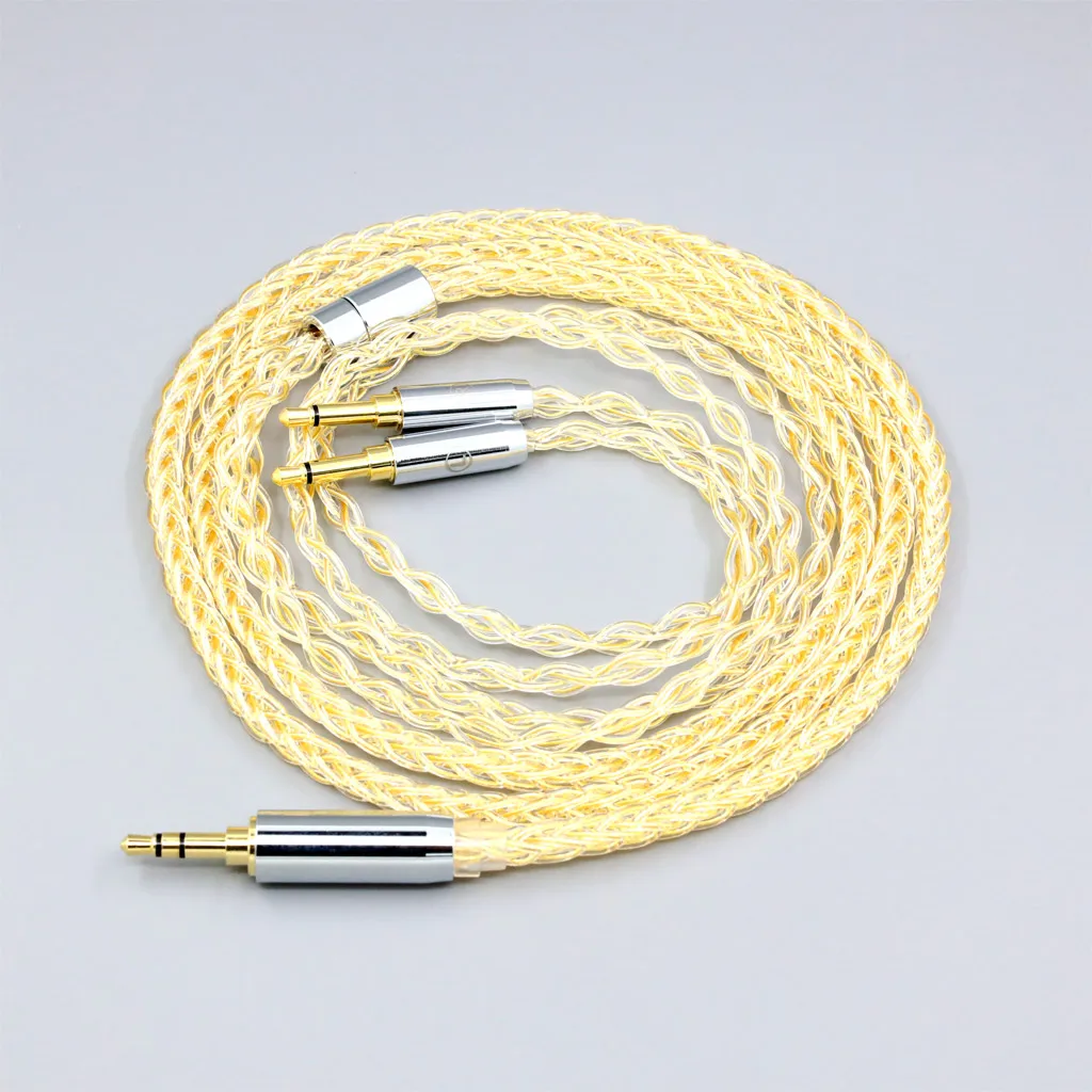 Cable de auriculares chapado en oro de 24k para ONKYO, 8 núcleos, 99%, 7n, plata pura, para SN-1, JVC, HA-SW01, McIntosh, Labs, MHP1000, 3,5mm, LN008428