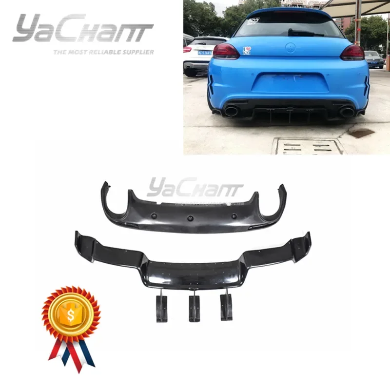 Car-Styling Fiber Glass Body Kit Rear Lip Fit For 2011-2013 Scirocco R Karztec Style Rear Lip & Diffuser FRP