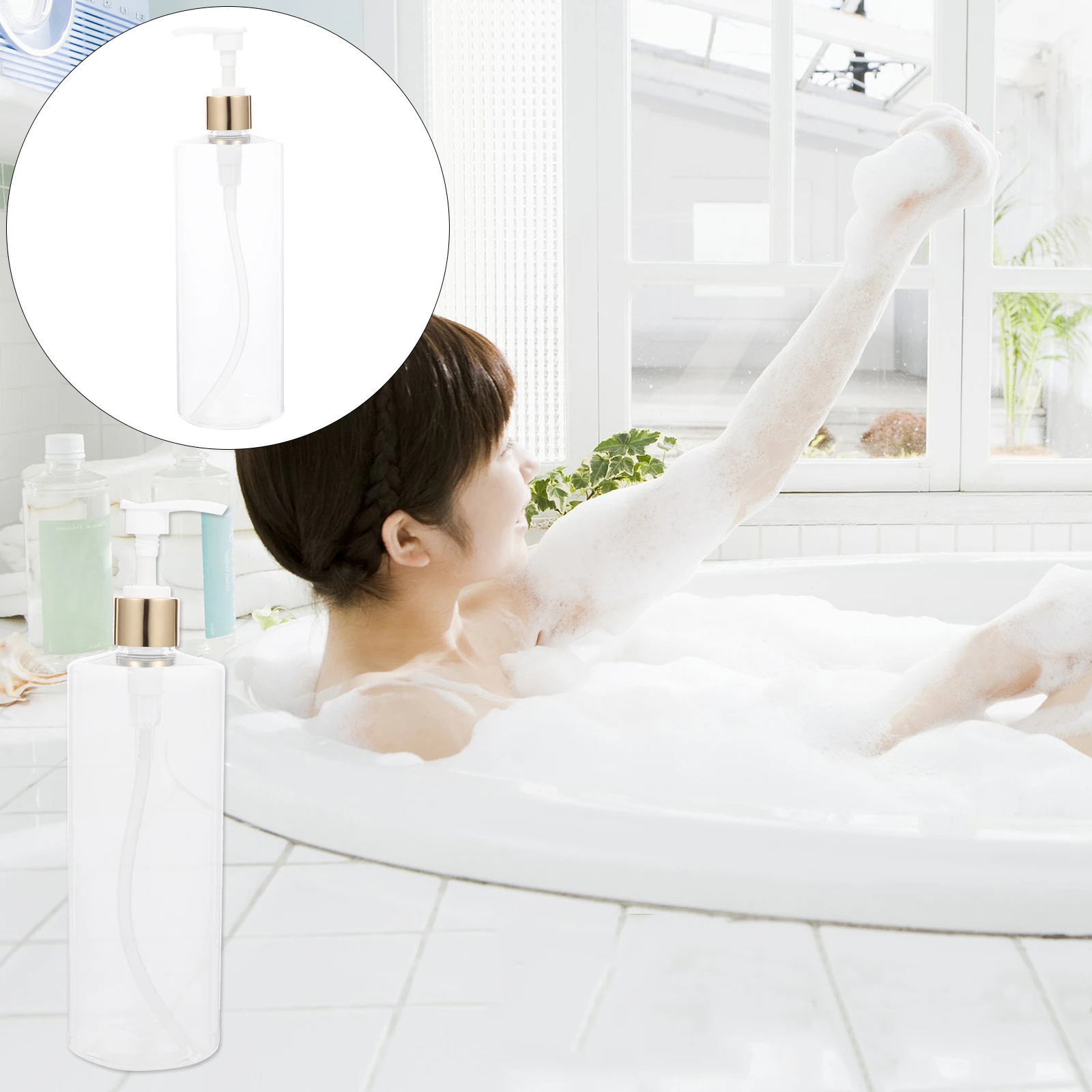 

Plastic Bottle Shampoo H Soap Dispenser Bathroom Container Large Size Leak Proof Safety Material Home Use