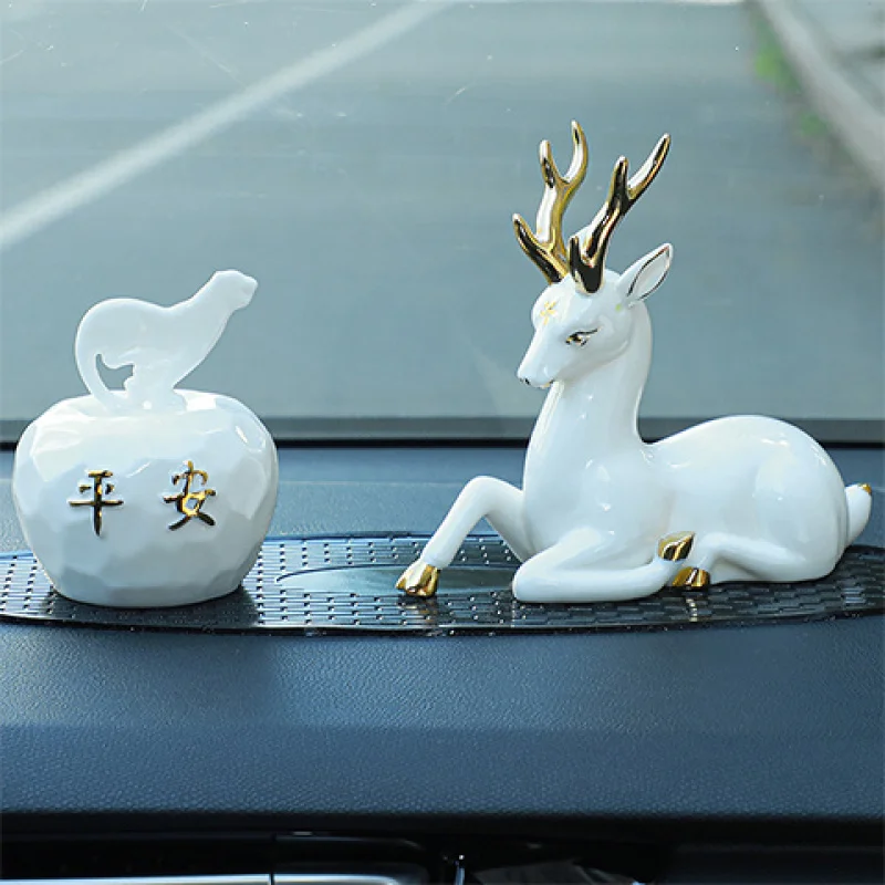 

Safe Journey Deer Dashboard Car Interior Decoration Car Ornament Personality Creative High-end Stylish Internet Celebrity