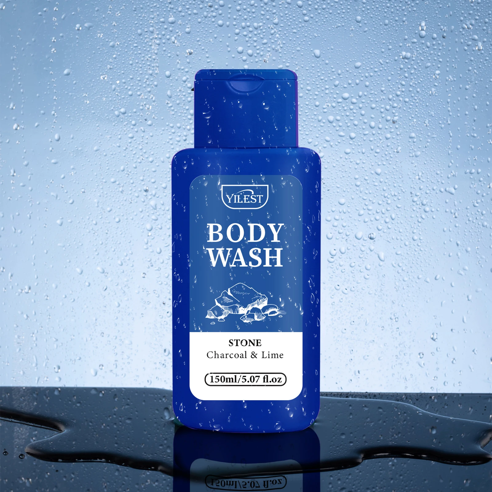 YILEST غسول الجسم بالفحم والليمون للتنظيف العميق، مرطب، عطر خفيف، لطيف لجميع أنواع البشرة - 200 مل/6.76 أونصة سائلة