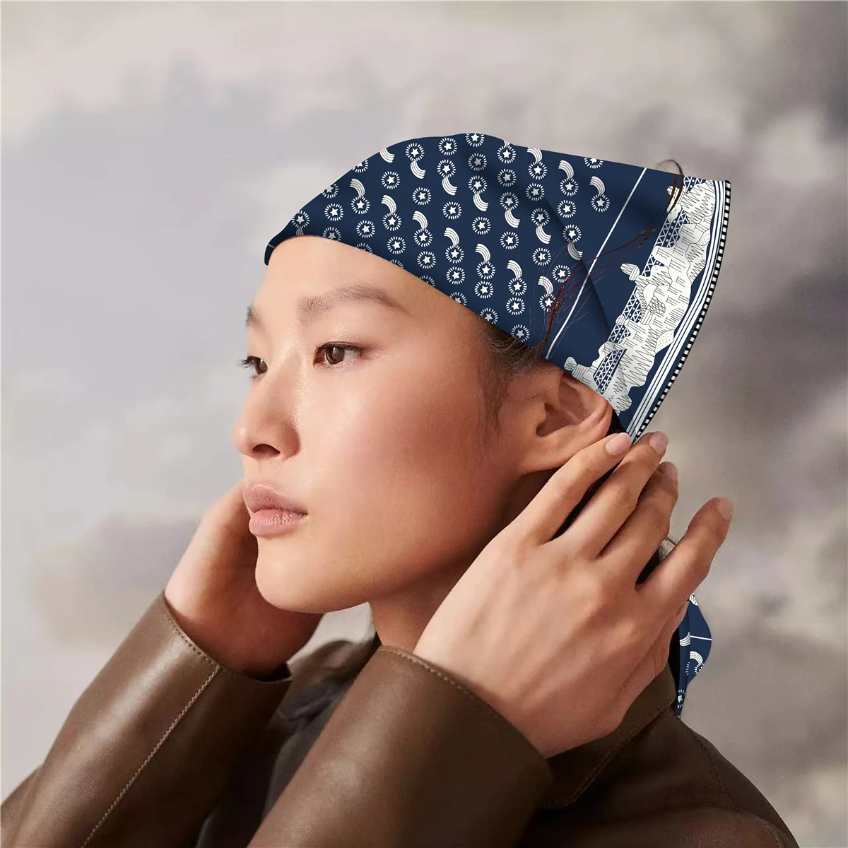 작은 사각형 스카프 실크 능 직물 Bandanas 53CM 양면 Herm 압연 Shawls 레이디 봄 가방 목 액세서리 크리스마스 선물