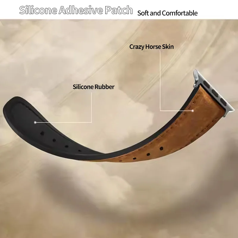 Sport Fashion Design Magnetic Series Wristband Buckle Ultra Soft Loop Smartwatch Elastic Watch Strap Leather Band Apple Iwatch