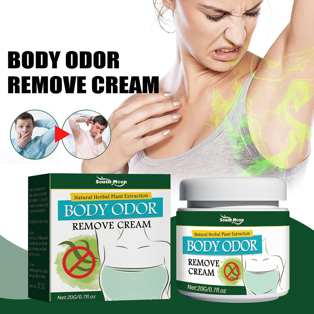 Body Odor Remove Cream Antibacterial Underarm Armpit Intimate Deodorant Herbal Ointment Non-Tacky Anti Odor 20g