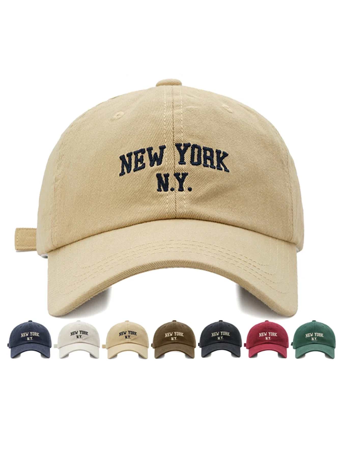 1 unisex brushed thick letter NY embroidered fashionable baseball cap