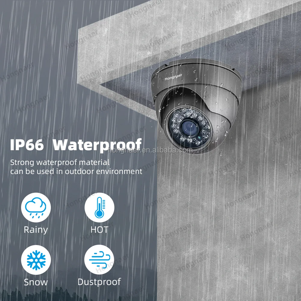 Hongnaer-Kit de cámara de seguridad de vigilancia analógica de 16 canales, detección facial de 8MP, sistema XMEye Pro 4K para interiores y exteriores