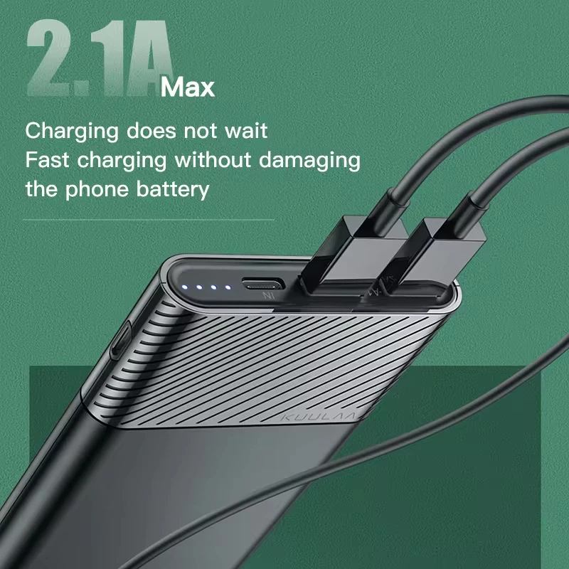 KUULAA Power Bank 10000mAh Portable Charger QC PD 3.0 PowerBank Fast Charging External Battery For iPhone 16 15 Xiaomi Samsung