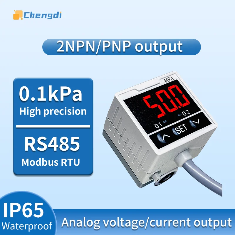 

IP65 Waterproof Digital Pressure Switch Analog voltage/current For Gas Tightness Measurement Air Pressure Gauge NPN/PNP Output