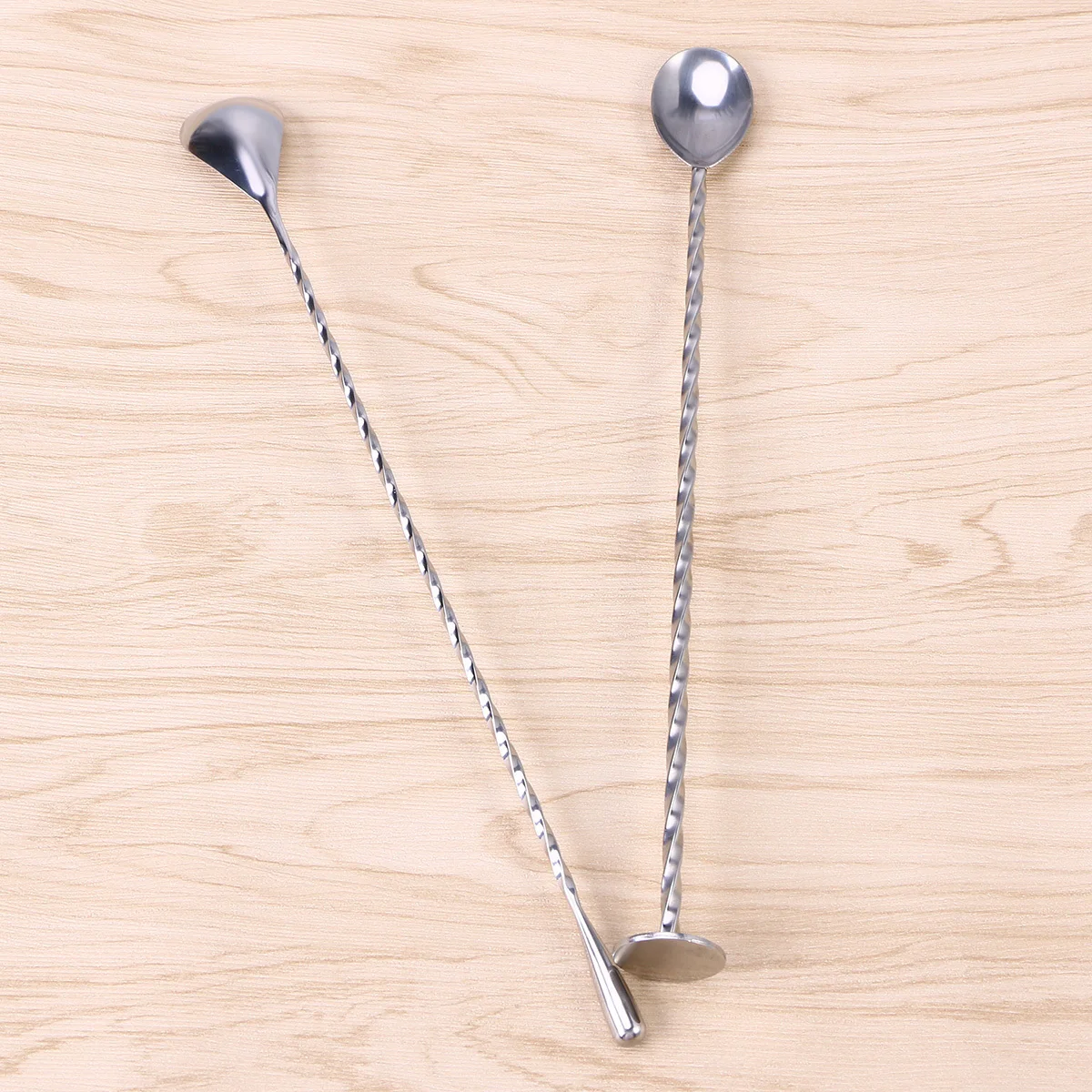 

1 pc Stainless Steel Spiral Bar Spoon Long Handle Mixing Tool For Cocktail Malt Drink Smoothie Juice Heavy Duty