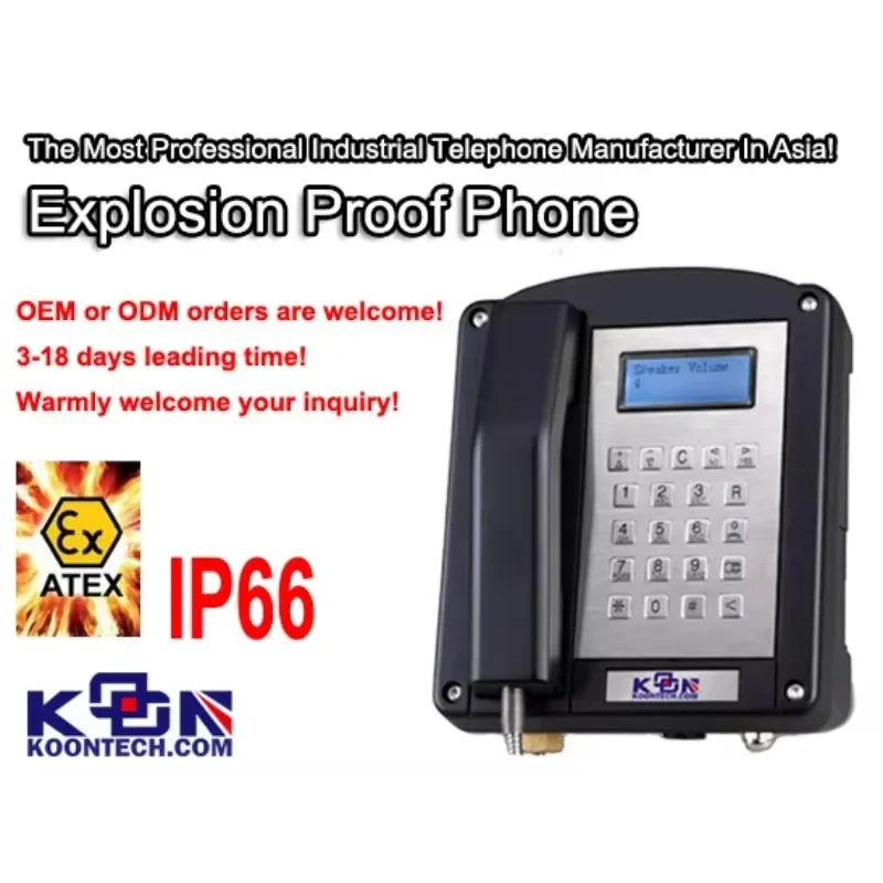 Telefono intrinssicamente sicuro Telefono ignifugo testato IECEX KNEX-1
