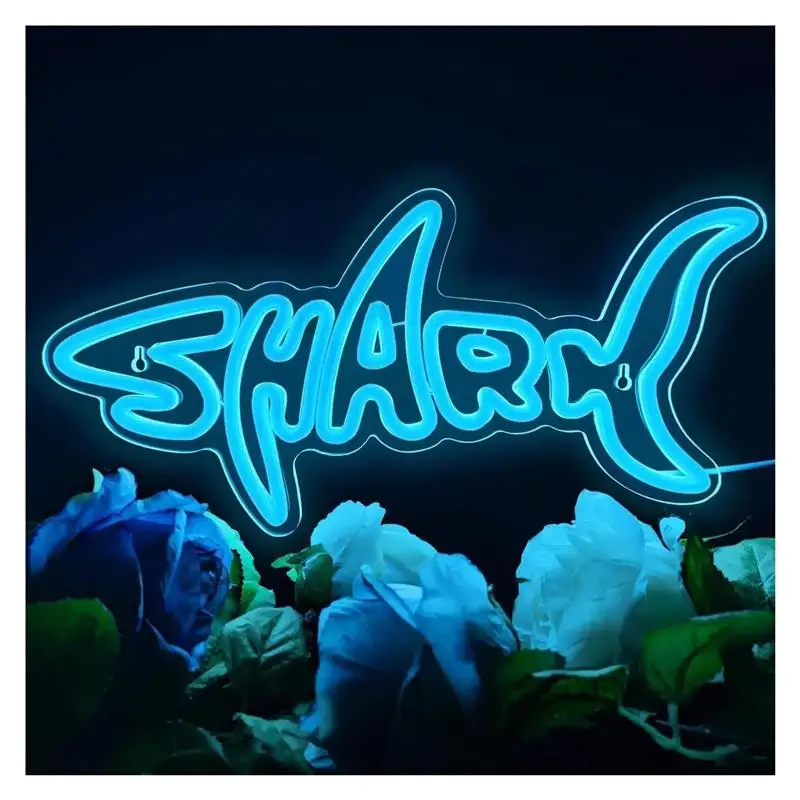 dimmable-usb-powered-shark-neon-light-for-theme-birthday-party-wall-decoration-20cm×40cm