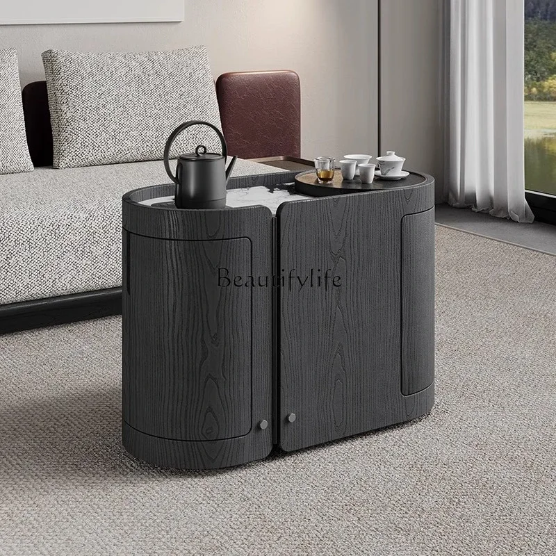 

ls 04Tea table new high-end mobile balcony household small tea table marble boiling water integrated
