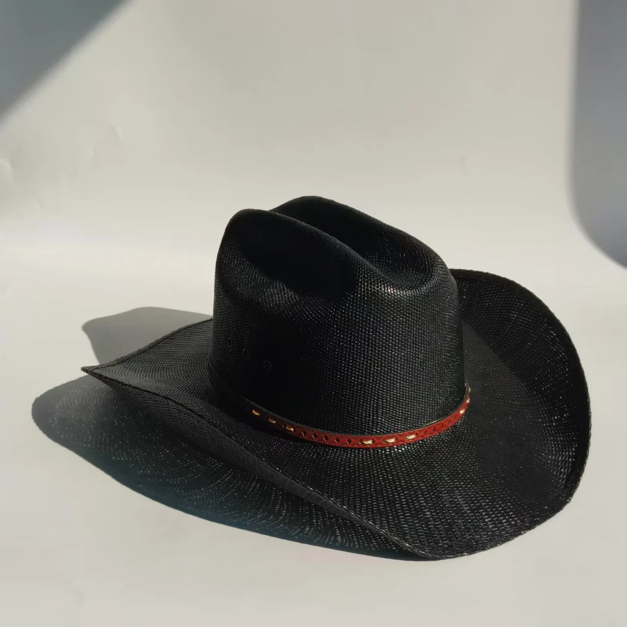 Men Stiff Straw Cowboy hat women wide Brim Pasture straw hat cowgirl handmade summer Sun hat box package sombrero vaquero hombre