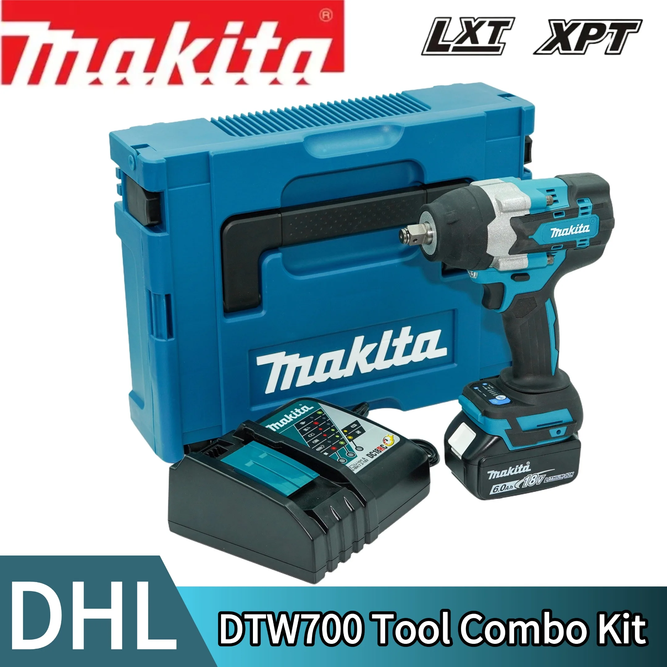 New Makita DTW700 1000N.M Torque Brushless Electric Impact Wrench Cordless Electric Drill 1/2"Wrench Power Tools For 18V Battery