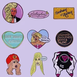 Drag TV Show Zamolodchikova Miss Vanjie Enamel Brooch Pin Lapel Brooches Badges Exquisite Jewelry Accessories Gift Drop Shipping