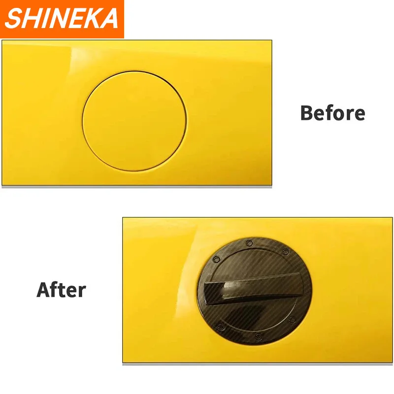 SHINEKA Car Exterior Gas Oil Fuel Tank Cap Decoration Cover Trim for Chevrolet Camaro 2017 2018 2019 2020 2021 2022 Accessories