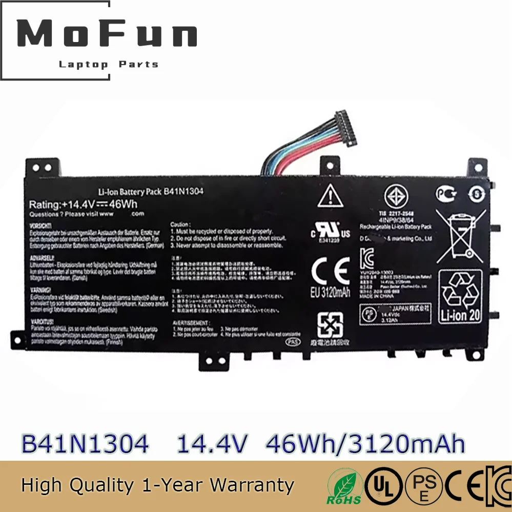 

Оригинальный аккумулятор B41N1304 46 Втч для Asus A451LA R453LA V451L V451LA B41BK4G VivoBook S451LA 4INP9/38/64 0B200-00530000