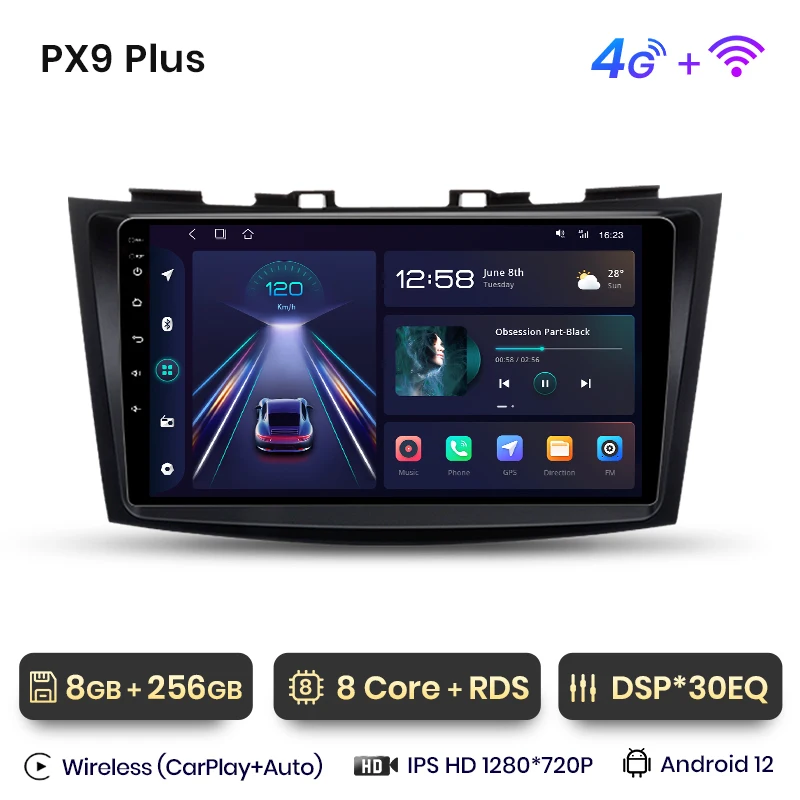 Awesafe Px9 Plus Autoradio Voor Suzuki Swift 4 2011 - 2017 Draadloze Carplay Android Auto Nr 2 Din 2din Dvd