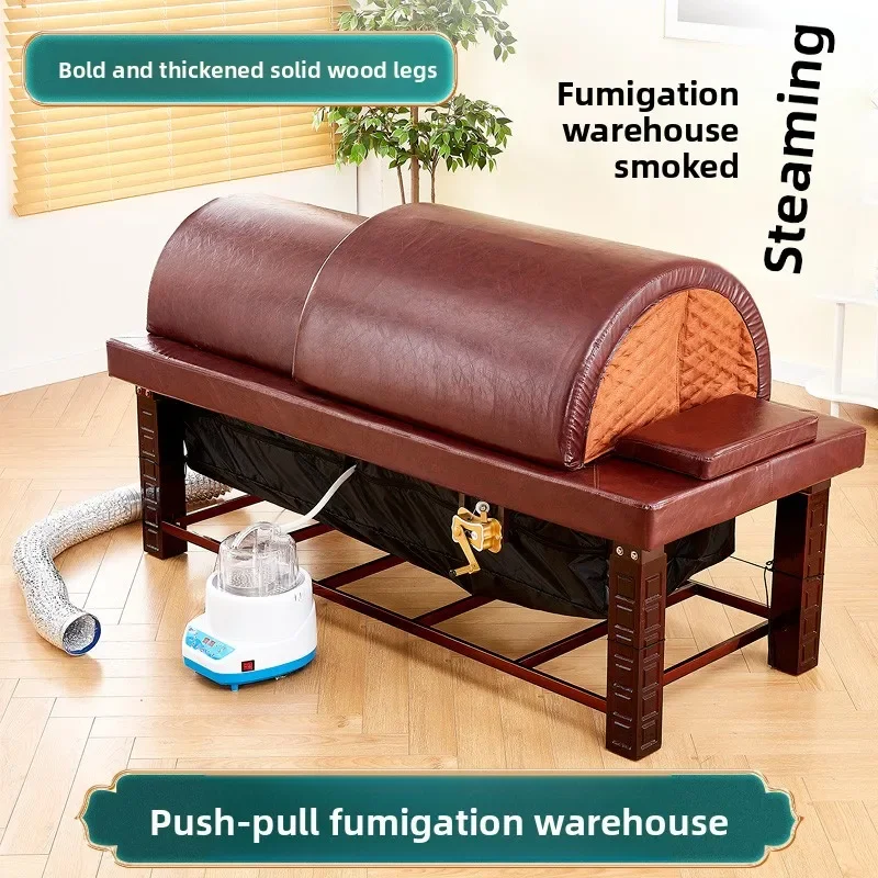 Solid wood moxibustion bed, fumigation bed, special paving for beauty salons,traditional Chinese medicine wrapping and sweat