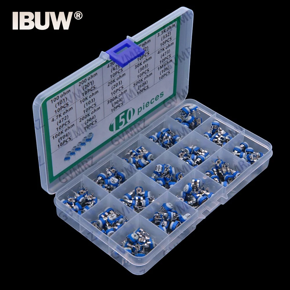 15Values 150PCS 470R 1K  RM065 Variable Resistor KIT 100R 200R 3.3K 4.7K 10K 20K 30K 47K 200K 300K 500K 100K 1M