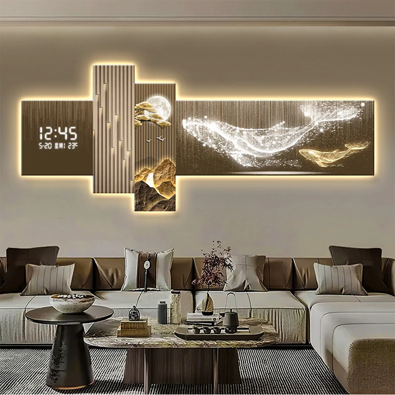 Living Room Painting Wall Clocks Decorative Electronic Sofa Silent Wall Clock Interior Modern Creative Reloj Pared Digital