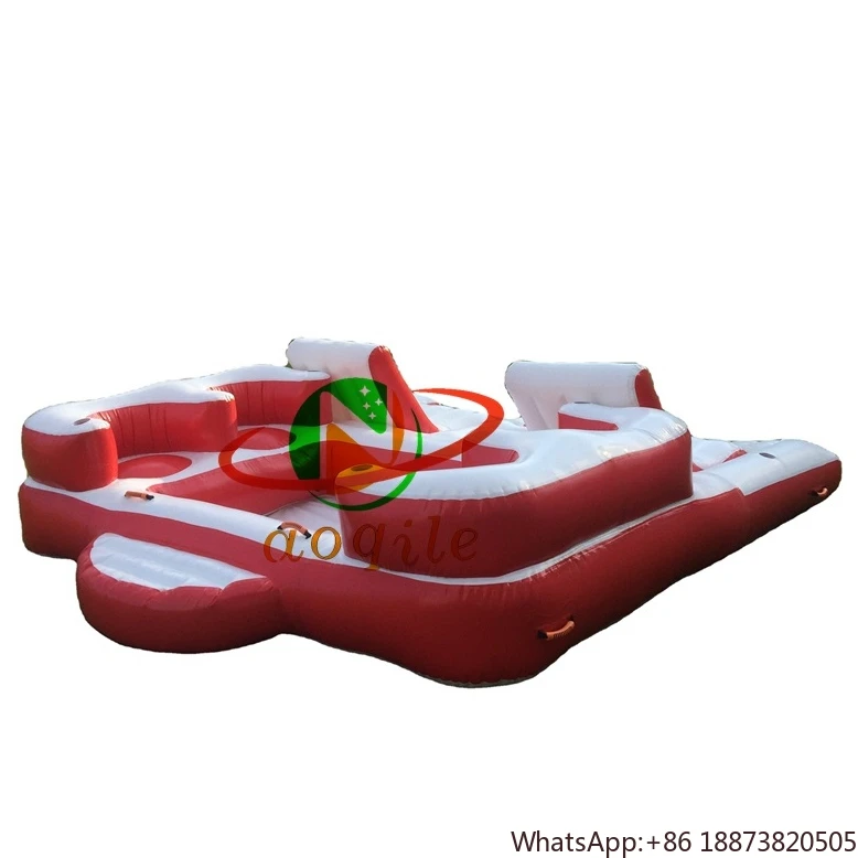 Floating Island Pool Air Lounge Chair /Inflatable Floating Yacht Dock Swimming Water Inflatable Pontoon