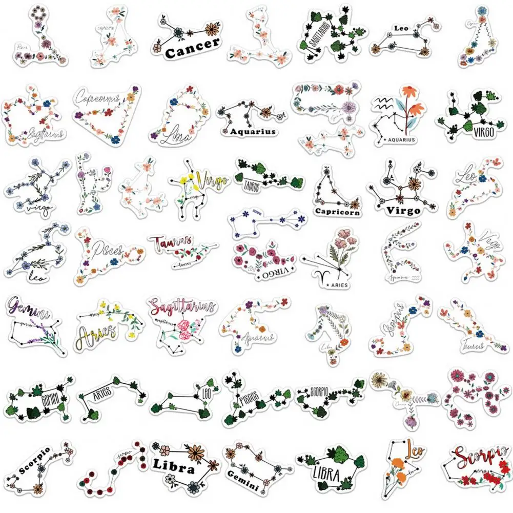 52Pcs/Set Scrapbook Sticker Heat-resistant Irregular Decoration Laptop Tablet Label Sticker   Stationery Sticker  Home Supply