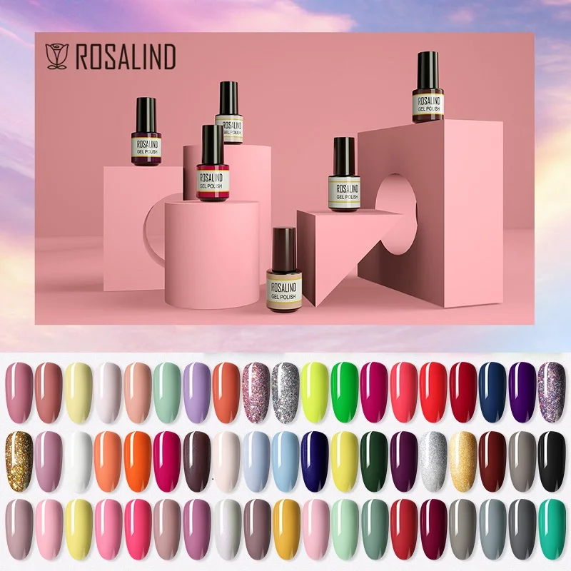 ROSALIND 100+ Pure Glitter Gel Nail Polish Easily DIY French Manicure Glitter Cat Eye Effect Long Lasting Nail Gel Varnishs