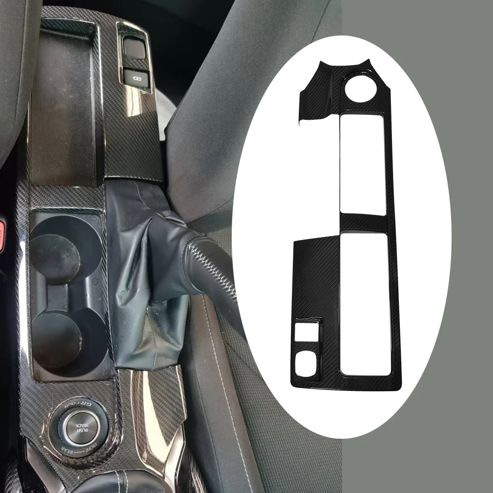 

Real Dry Carbon Fiber Interior Gear Shift Water Cup Holder Panel Cover Car Accessories For Toyota Corolla GR 2023up