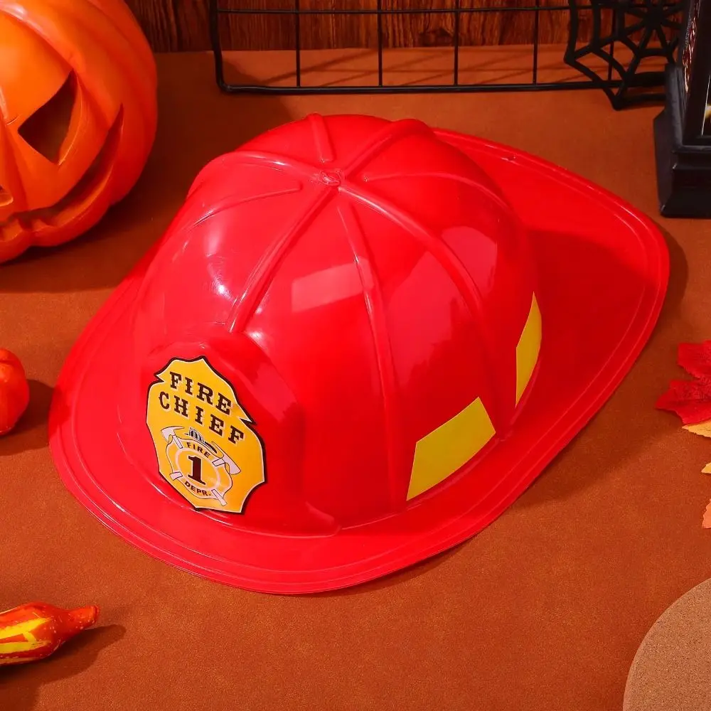Fireman Hat Simulation Fireman Hat Makeup Adjustable Fireman Safety Helmet Plastic Security Fireman Hat Parent-Child