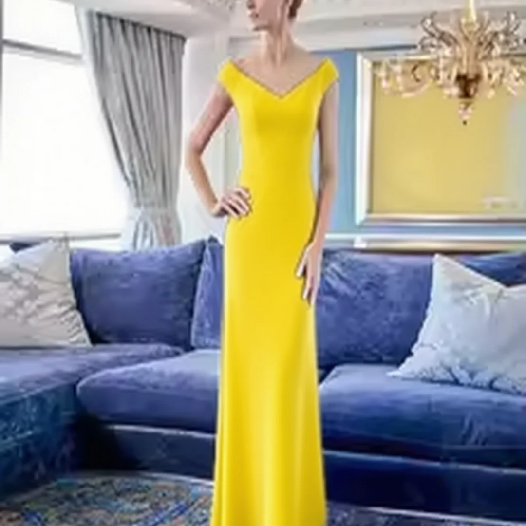 

Customized off-the-shoulder tight sequined sleeveless evening gown for the bride's mother for the formal party event