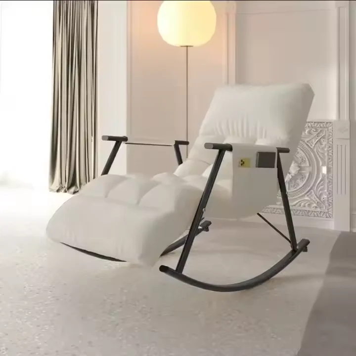 

Single Recliner Salon Sofa Bed Adults New Design Rocking Chair Comfort Relaxer Lounge PU Foam Filling Metal Extendable Hotel Use