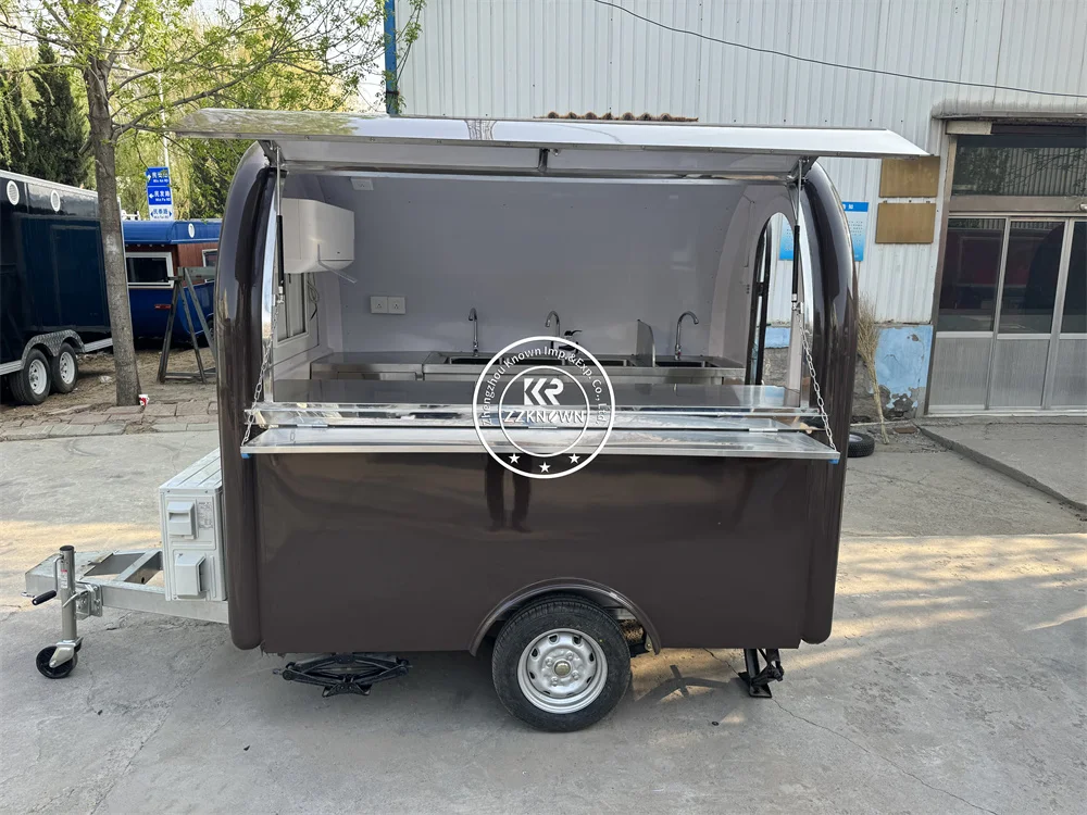 Rimorchio per caffè da strada Cucina mobile Concessione Carrello per alimenti Snack Pizza Gelato Chiosco Carrello per alimenti con attrezzature per la ristorazione