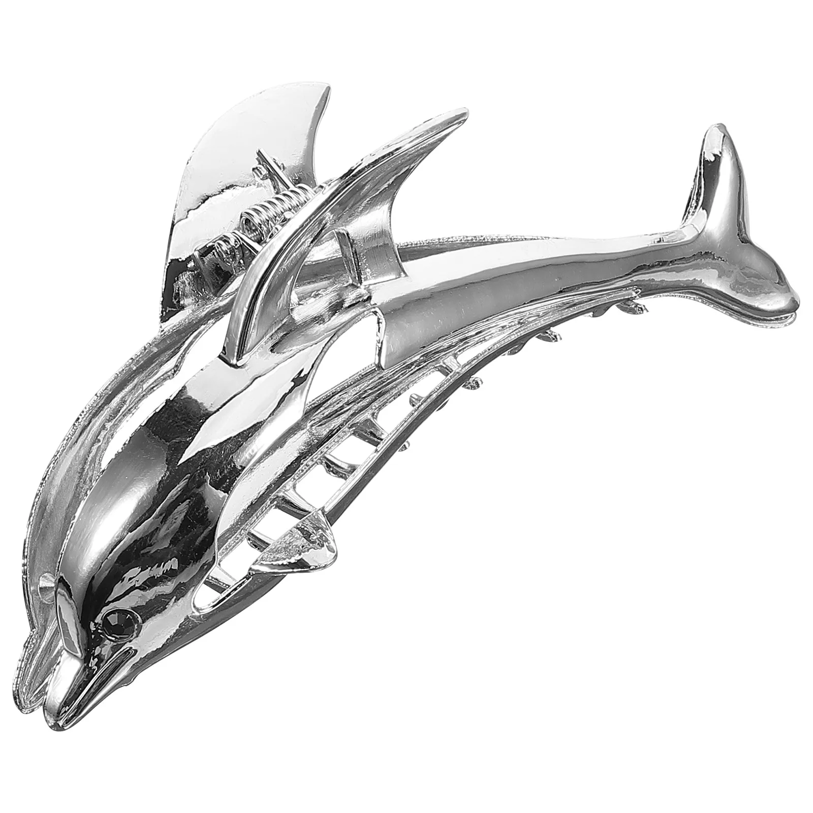 

Metal Dolphin Hair Claw Clips for Women Zinc Alloy Silver Color Small Unique Fun Accessories Thin Hair Jaw Clips