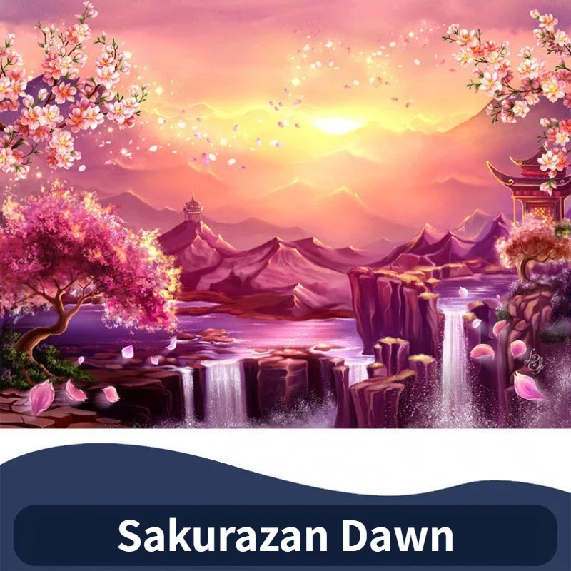 38*26cm Adult 1000 Pieces Mini Jigsaw Puzzle Sakurazan Dawn Beautiful Landscape Paintings Stress Reducing Toys Christmas Gifts