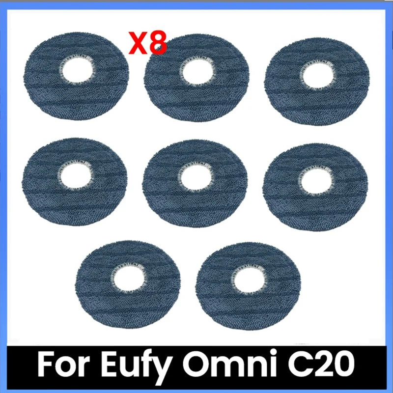 8PCS Mop Pad Replacement For Eufy Omni C20 Robot Vacuum Cleaner Parts Washable Mopping Cloth Mop Pad