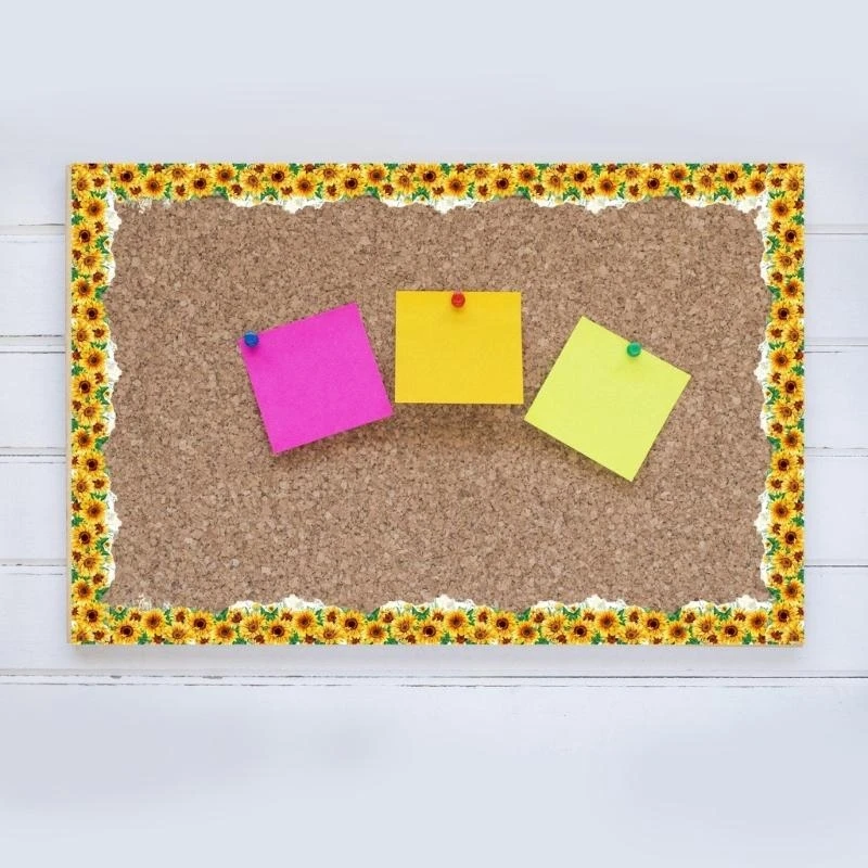 60.69ft Flower Bulletin Board Border for Chalkboard Decoration, Flower Notice Board Border Trim Wall Decals