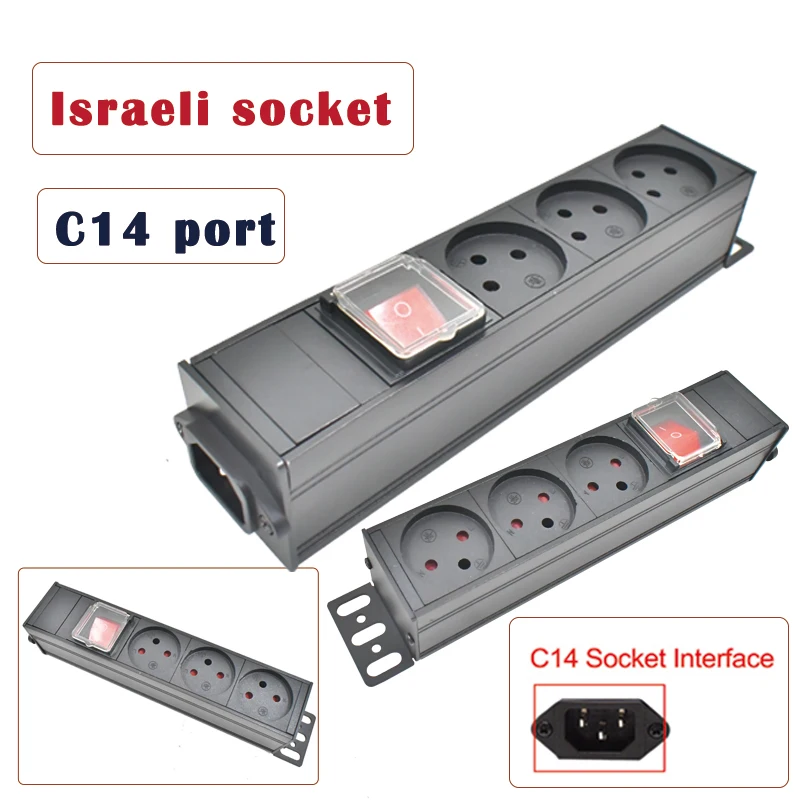 

PDU Power strip Network cabinet rack C14 port connection Israeli socket with double break switch control No extension cable