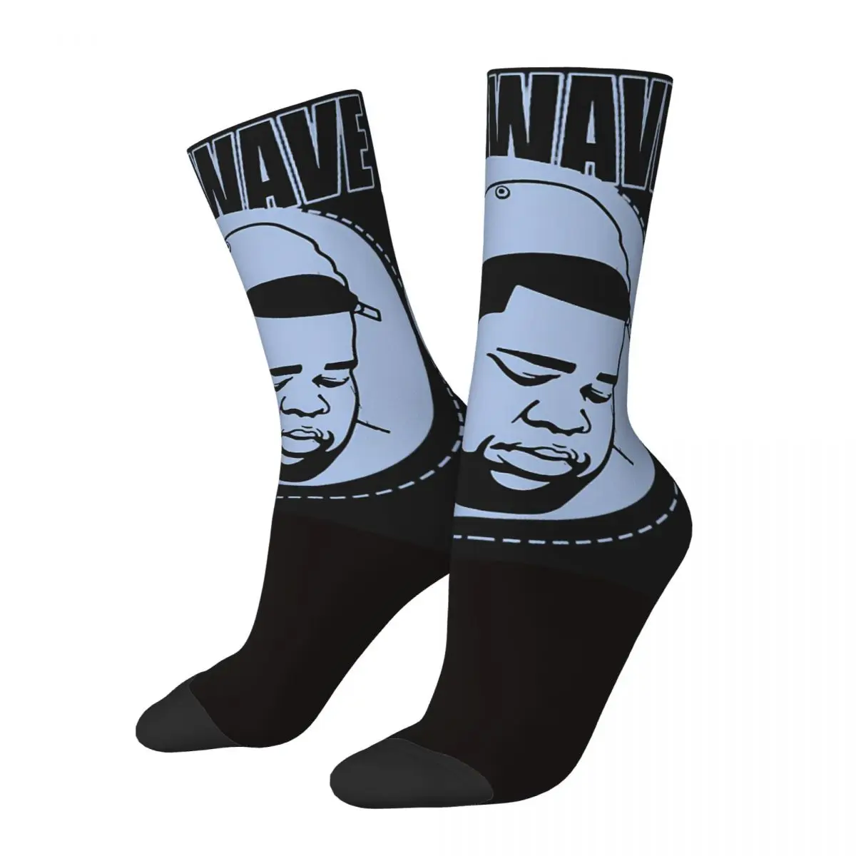 Fun Blue Rod Wave Unisex Winter Socks Hip Hop Happy Socks Street Style Crazy Sock