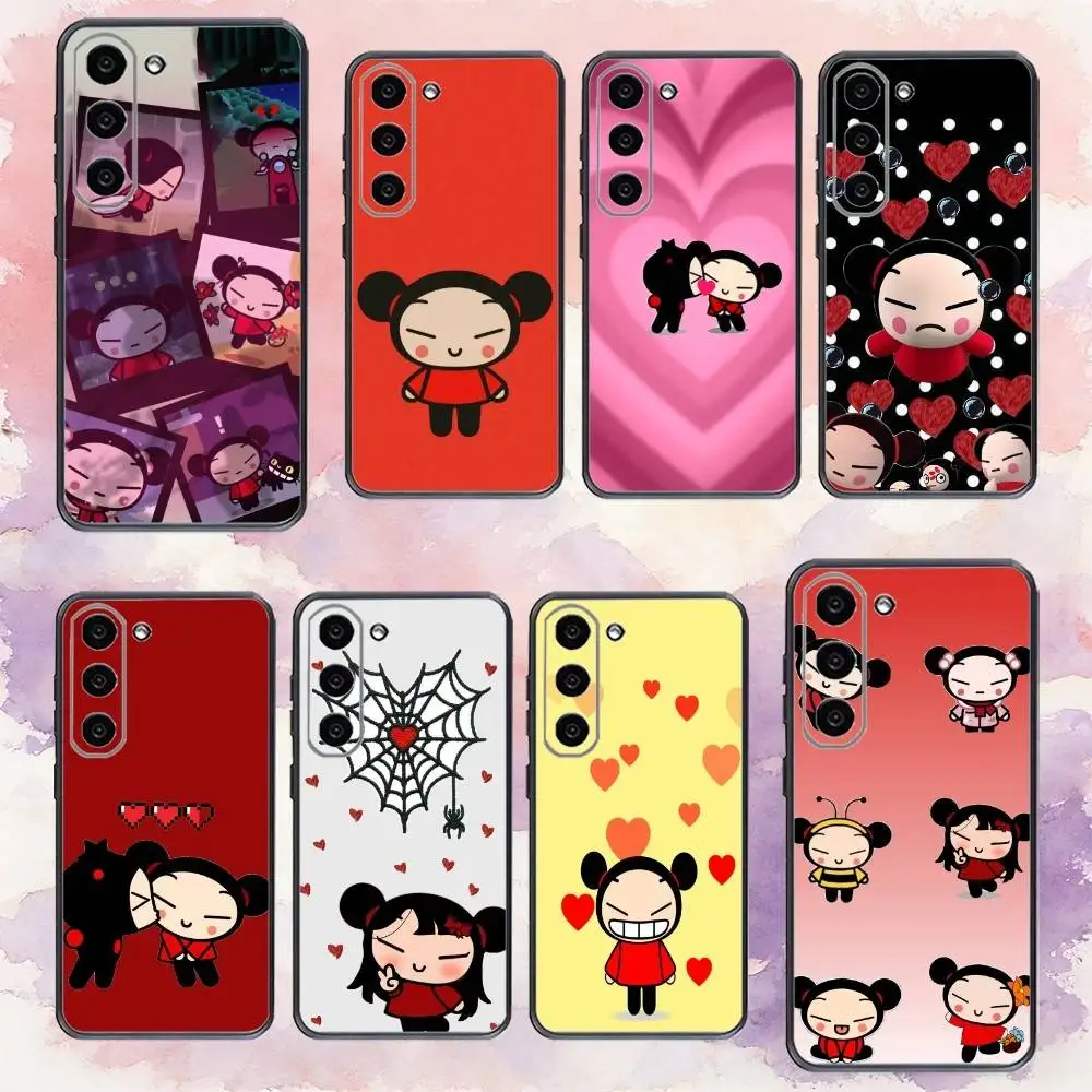 

C-Cute Cartoon Pucca G-Garu Phone Case For Samsung Galaxy A73,A72,A71,A70,A53,A52,A51,Others Soft Black Cover