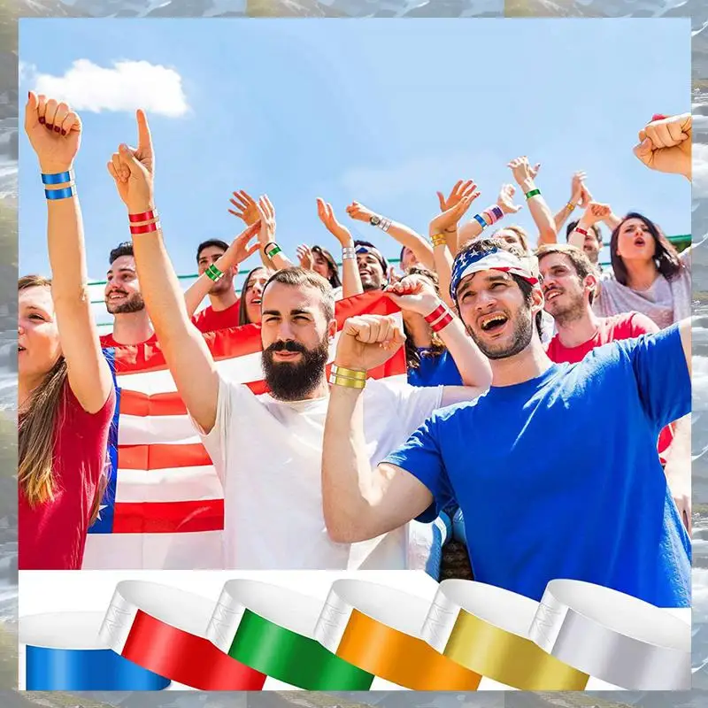 T82C Hot Sale-3000 PCS Neon Colored Wristbands For Events, Synthetic Paper Waterproof Lightweight Activity Identification Wristb