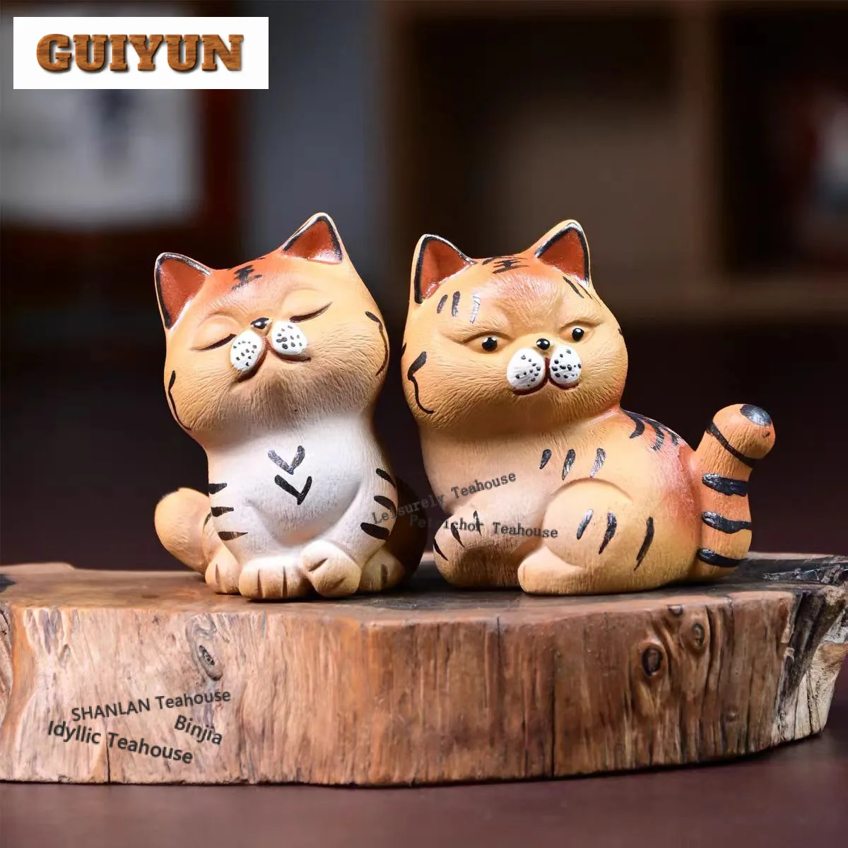Yixing Purple Clay Little Cute Tiger Tea Pet Traditional Tea Sculpture Tea Figurine Play Toys Tea Statue Ornaments Tea Services