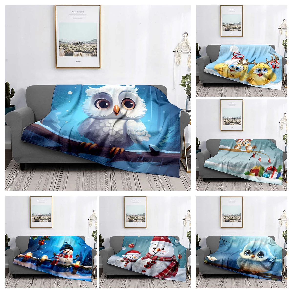 

Home decoration plush Throw Sofa blanket Bedspread bed fluffy soft blankets decor Plaid Modern morandi winter Merry Christmas