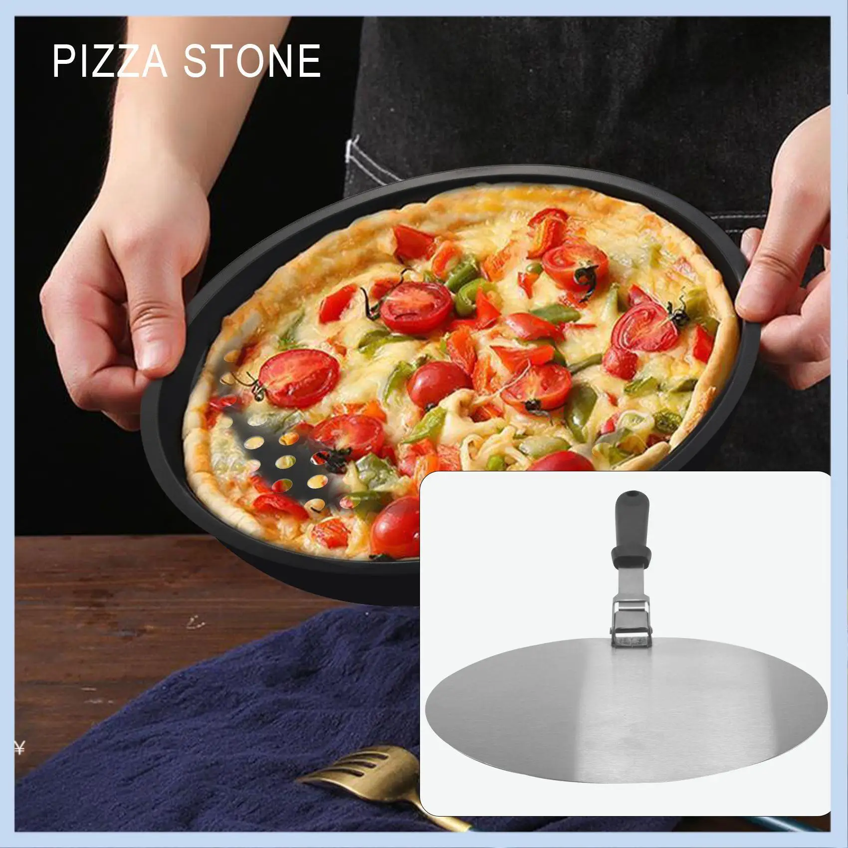 

MLGB-Stainless Steel Folding Pizza Peel With Non-Slip Handle 10 Inch Pizza Paddle For Baking Homemade Pizza And Bread