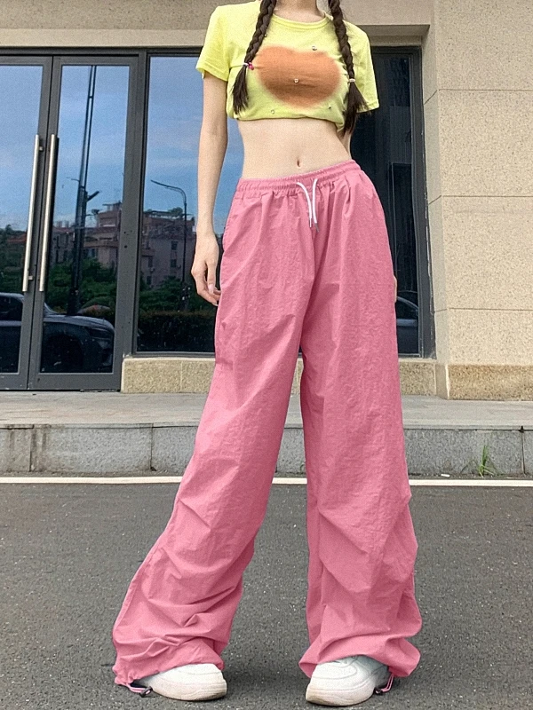 Pantaloni casual traspiranti ultrasottili Pantaloni larghi a gamba dritta da uomo Pantaloni Dopane estivi Qui-Drng Pantaloni lunghi piegati