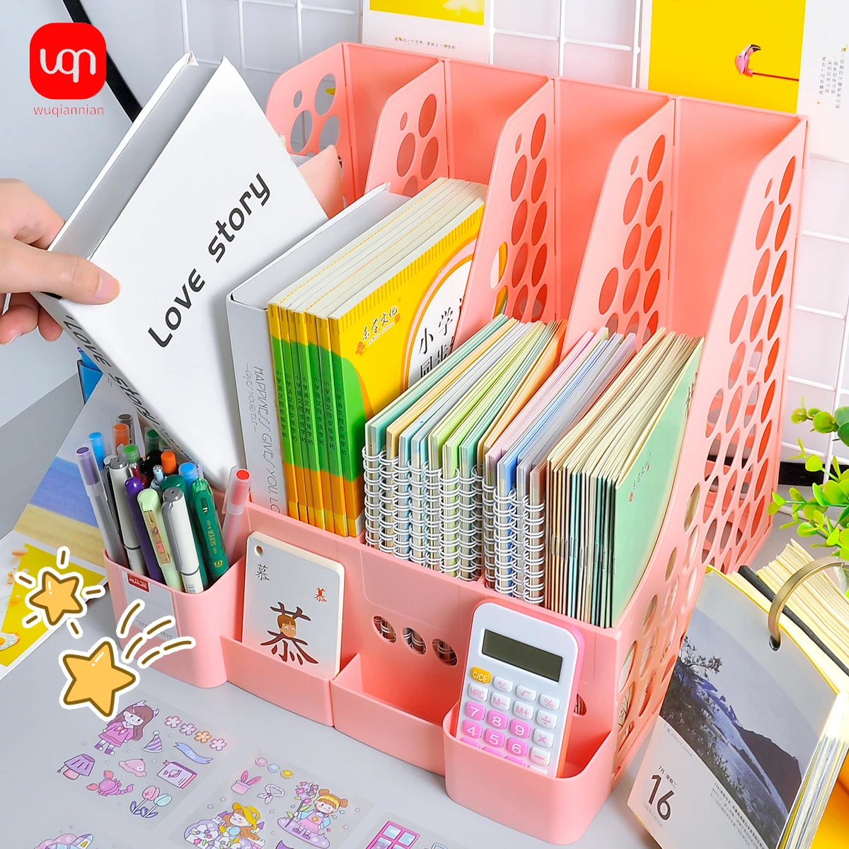 1pc Plastic Thick Multi-layer File Frame Data Document Storage Box Office Document Storage Box Foldable Desktop Storage Box