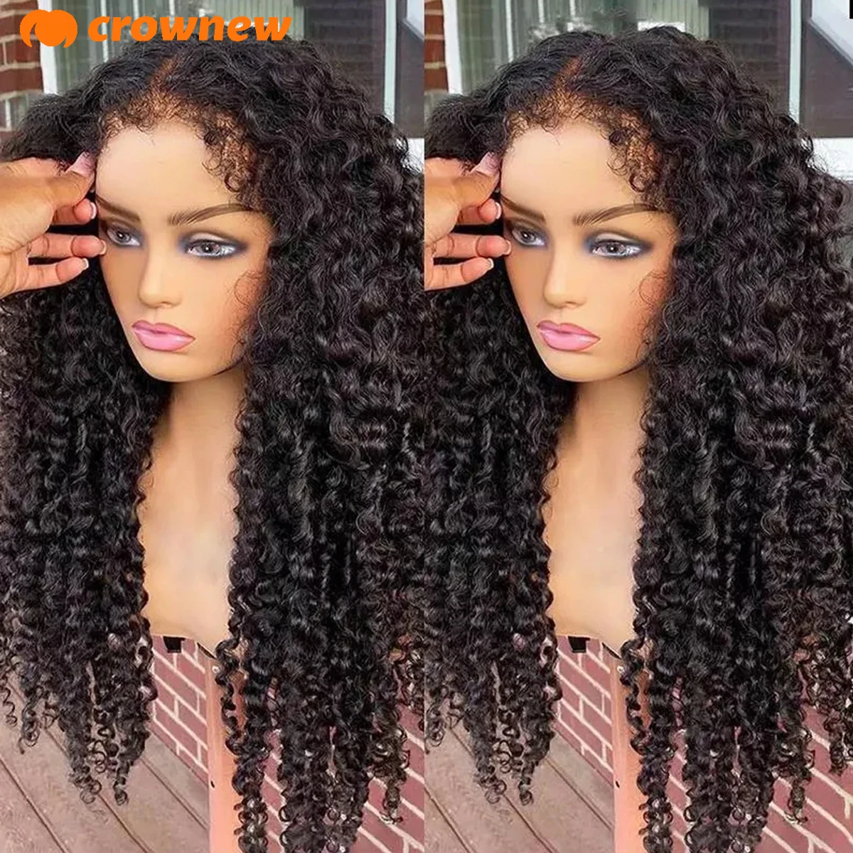 Lijmloze pruik Echt haar Krullend Pruik van echt haar 4C KinKy Randen Krullend babyhaar Kanten pruiken 13x4 HD Kanten pruik 13x6 Echt haar